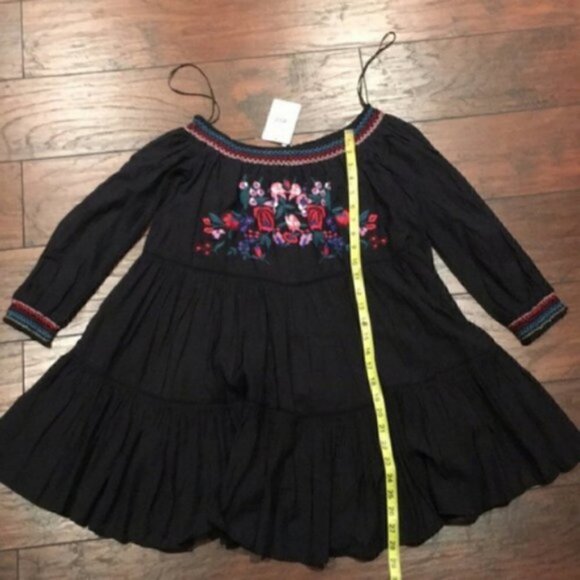 NWT Free People off the shoulder Mini gypsy Dress festival embroidered - Picture 5 of 10